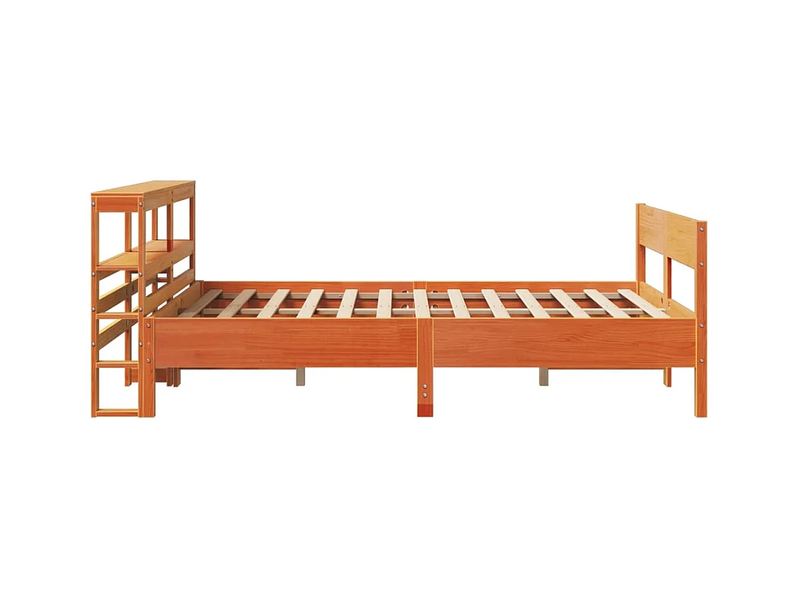 Massivholzbett ohne Matratze Wachsbraun 150x200 cm Kiefernholz