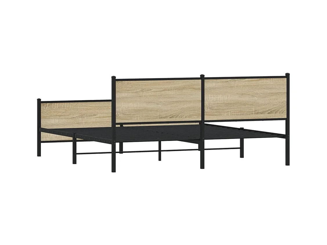 Giroletto senza Materaso in Metallo Rovere Sonoma 200x200 cm