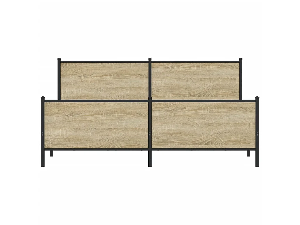 Cadre de lit en métal sans matelas chêne sonoma 200x200 cm