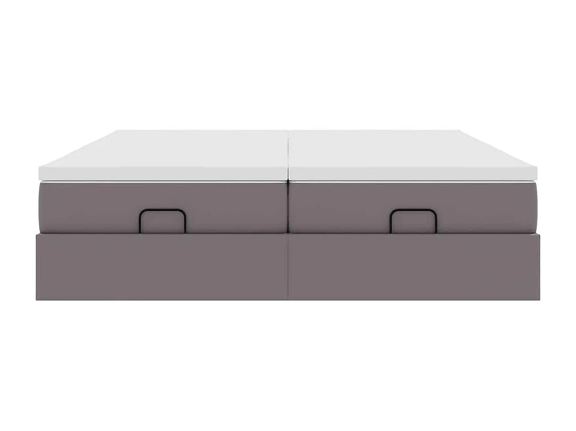 Ottoman bed met matrassen 200x200cm kunstleer grijs