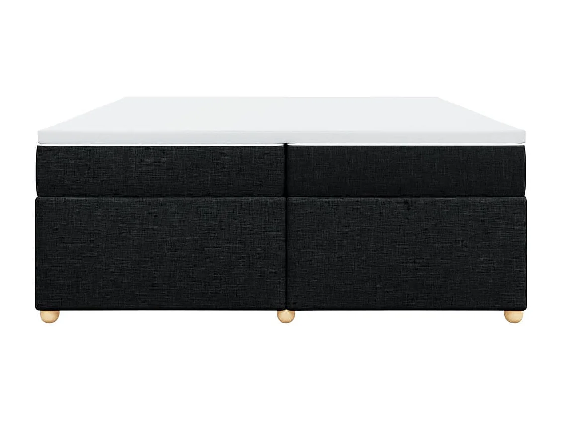 Sommier à lattes de lit avec matelas Noir 200x200 cm Tissu