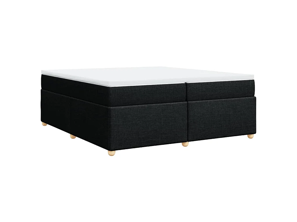 Boxspring met matras stof zwart 200x200 cm