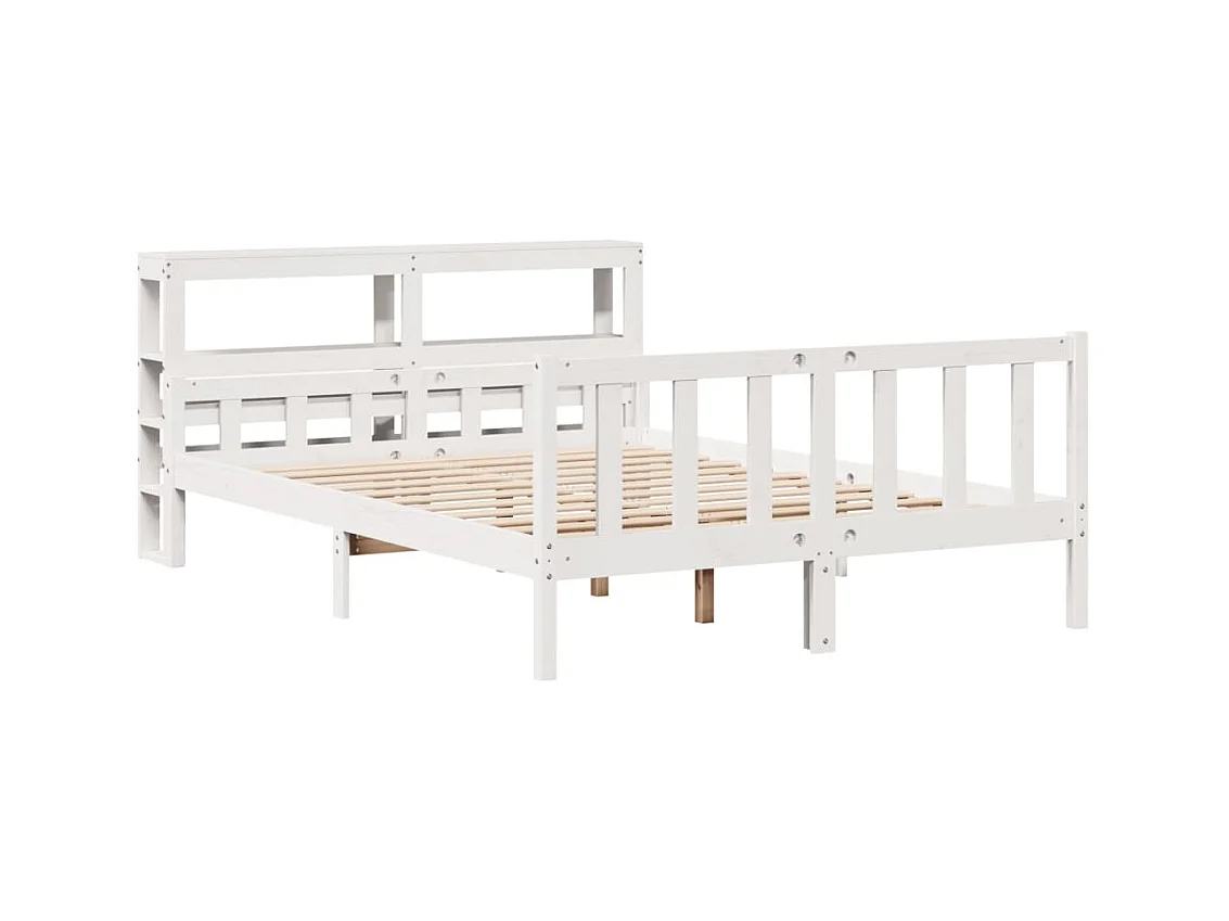 Estructura de cama sin colchón madera de pino blanca 150x200 cm