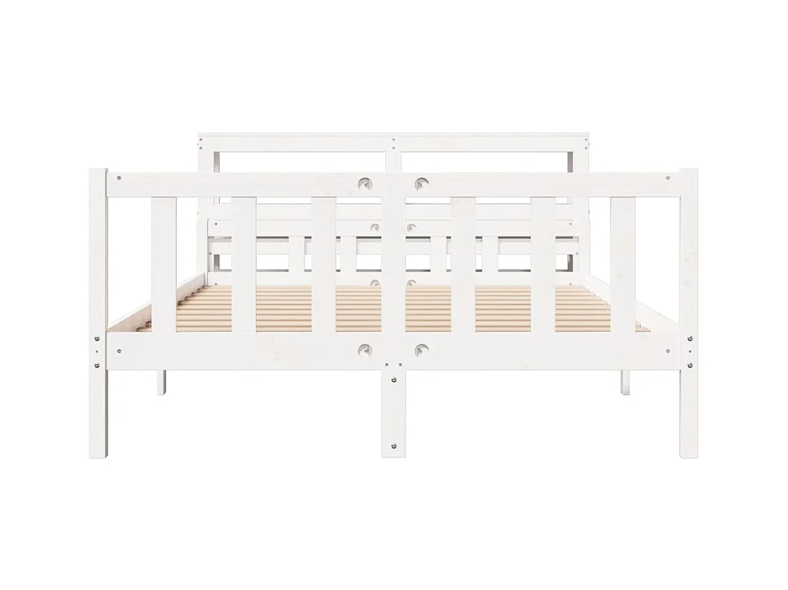 Estructura de cama sin colchón madera de pino blanca 150x200 cm