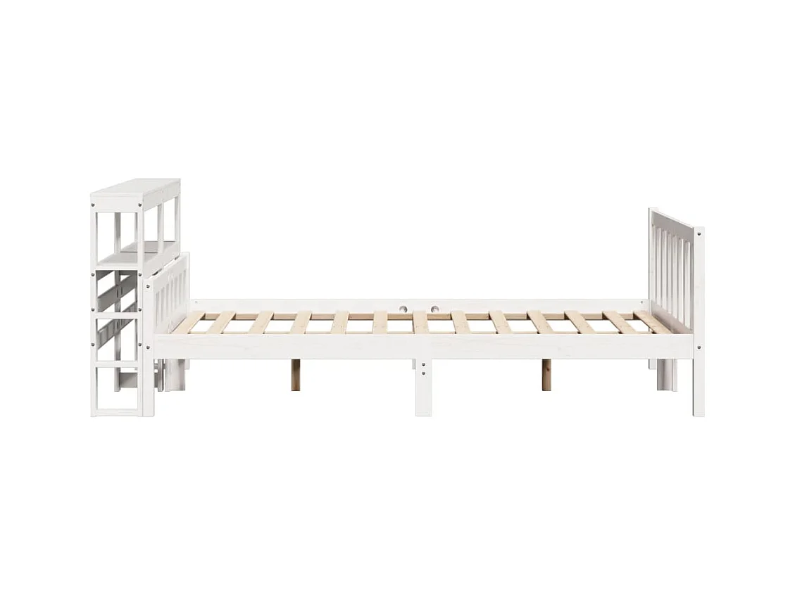 Estructura de cama sin colchón madera de pino blanca 150x200 cm