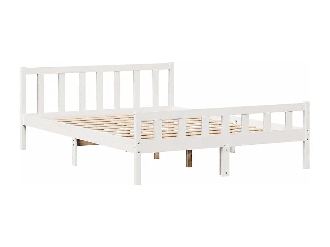 Estructura de cama sin colchón madera de pino blanca 150x200 cm