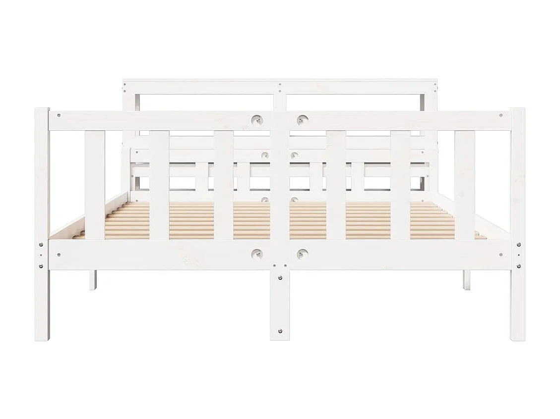 Cadre de lit sans matelas blanc 150x200 cm bois de pin massif