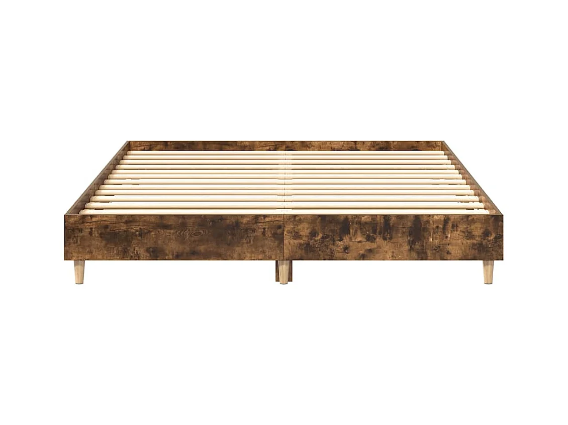 Cadre de lit sans matelas chêne fumé 150x200 cm bois ingénierie