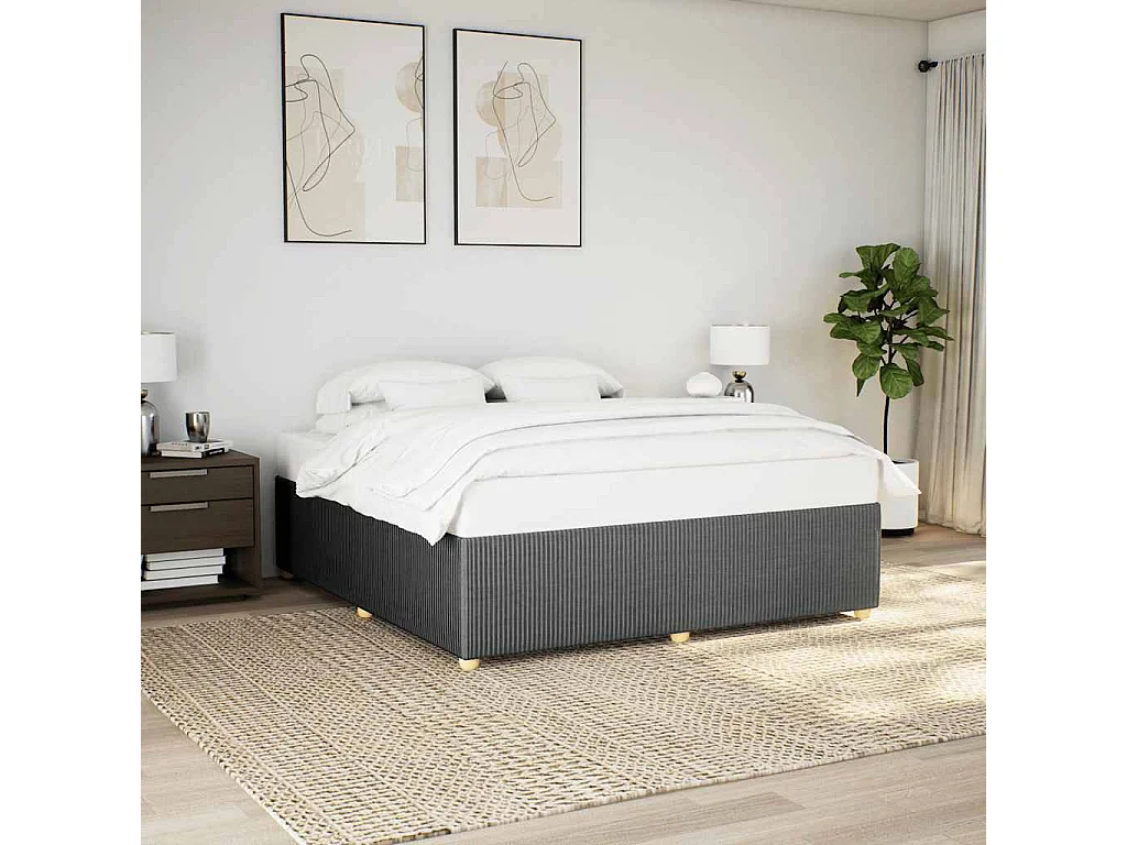 Bedframe zonder matras stof donkergrijs 200x200 cm