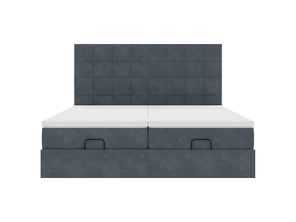 Ottoman bed met matrassen 200x200cm fluweel donkergrijs