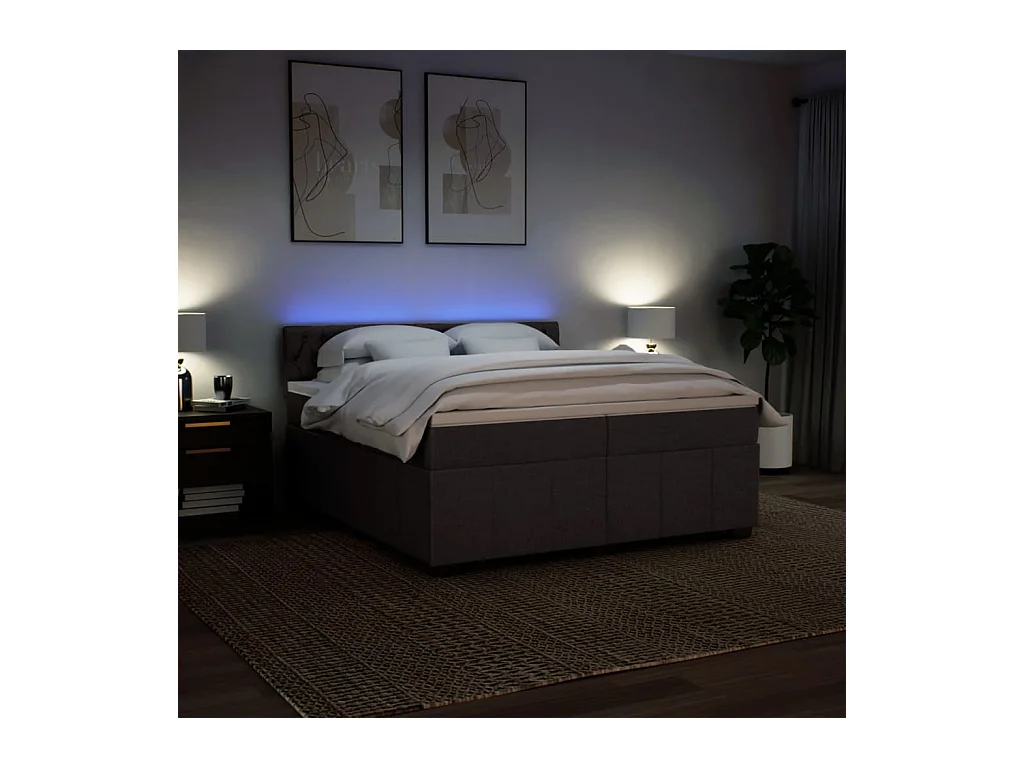 Sommier à lattes de lit avec matelas Marron foncé 200x200 cm