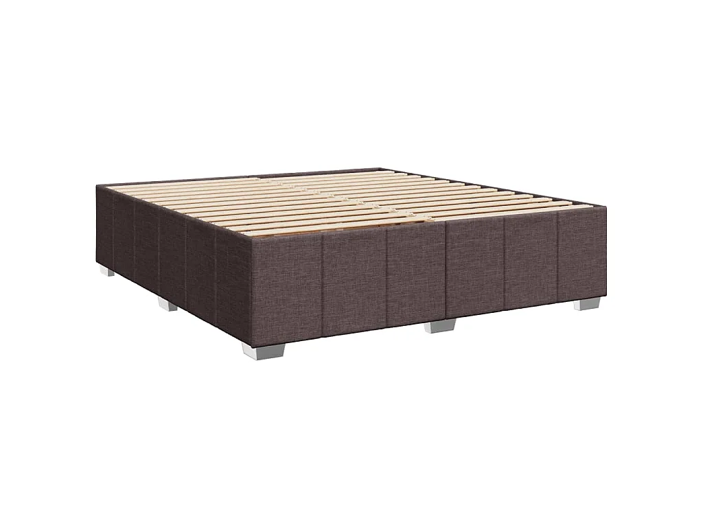 Cama com molas/colchão 200x200 cm tecido castanho-escuro