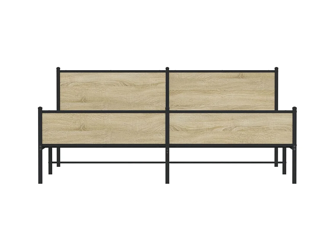 Cadre de lit en métal sans matelas chêne sonoma 200x200 cm