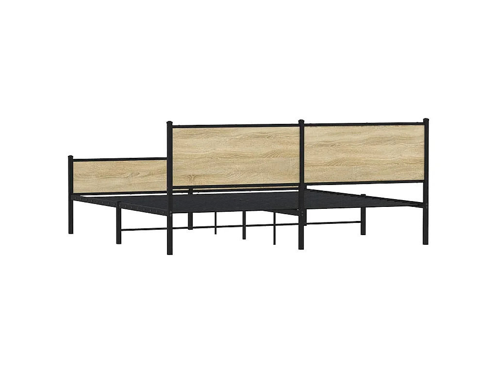 Giroletto senza Materaso in Metallo Rovere Sonoma 200x200 cm
