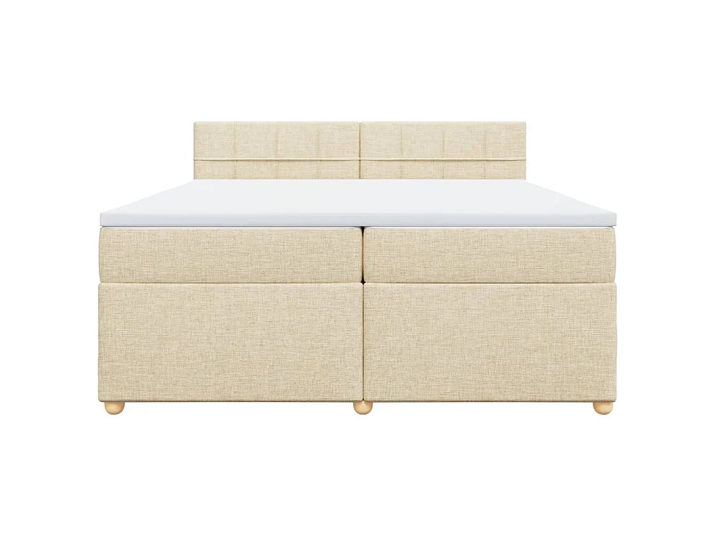 Cama com molas/colchão 200x200 cm tecido cor creme