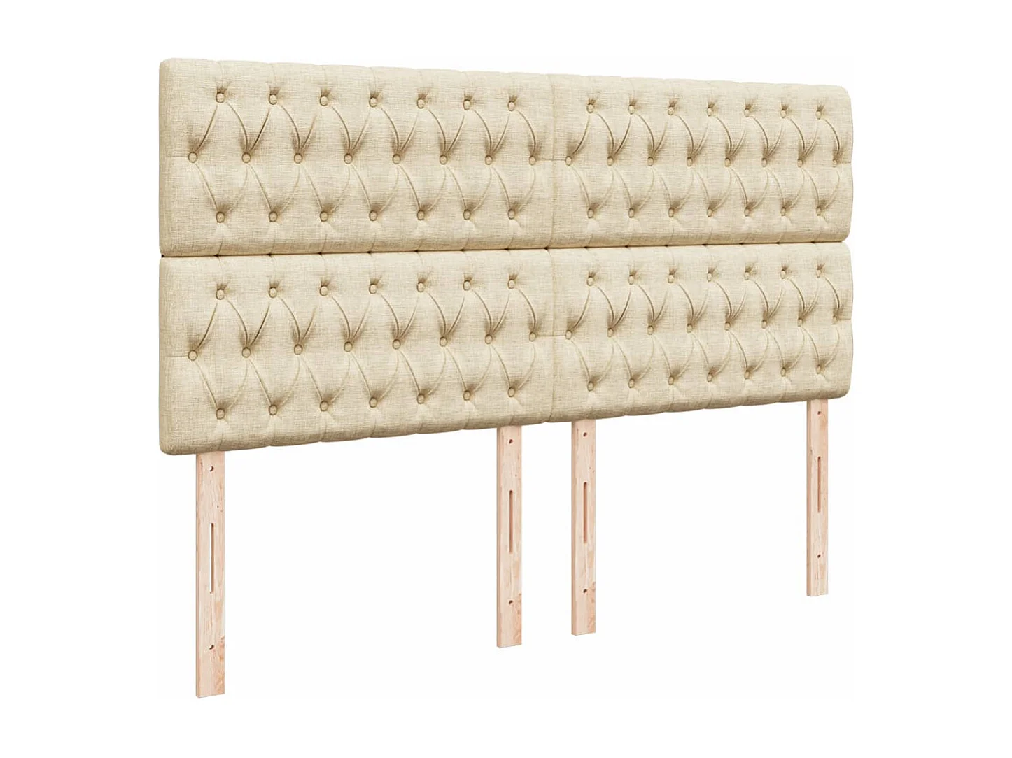 Cama com molas/colchão 200x200 cm tecido cor creme