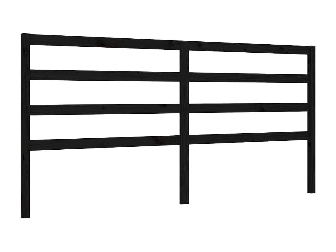Giroletto con Testiera Nero 200x200 cm in Legno Massello