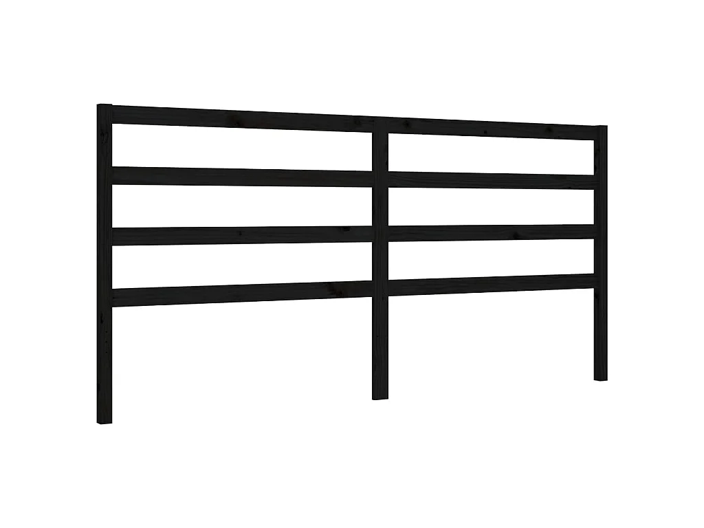 Cadre de lit sans matelas noir 200x200 cm bois massif de pin