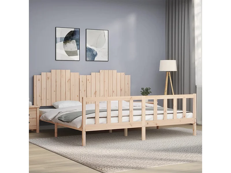 Cadre de lit sans matelas 200x200 cm bois massif de pin