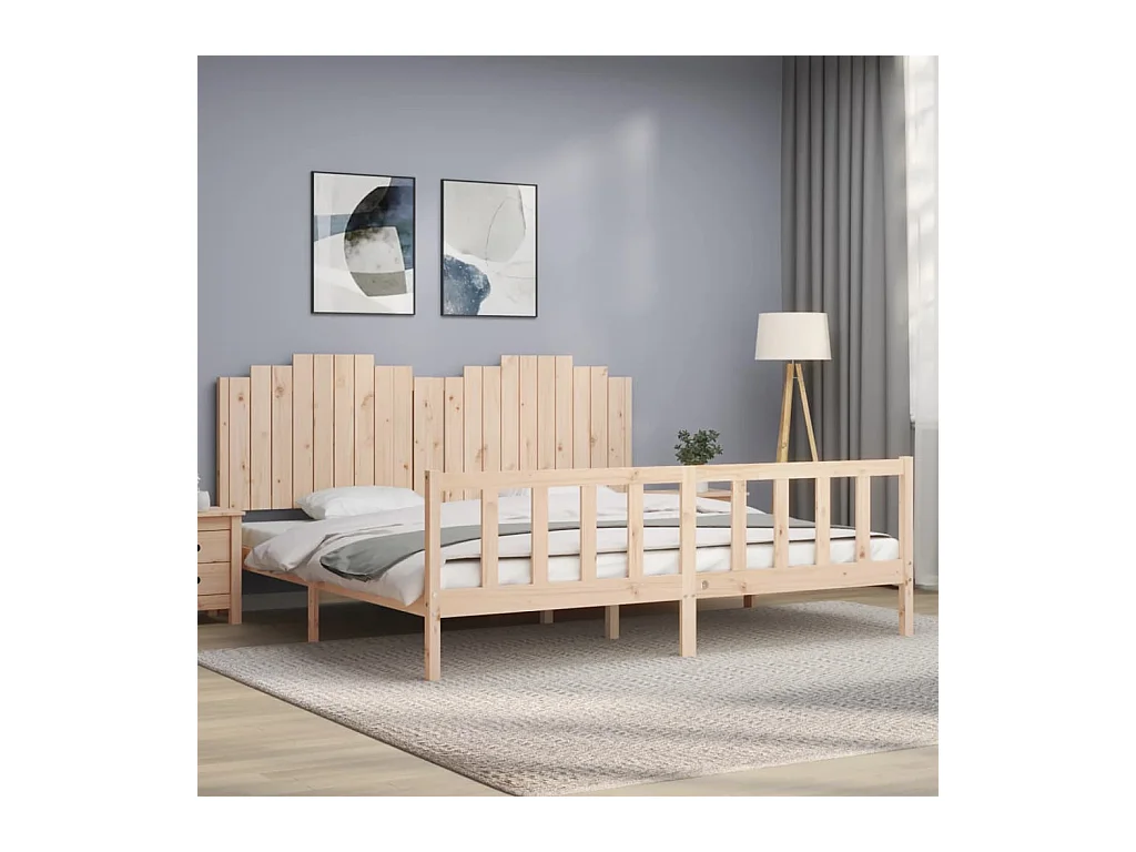 Cadre de lit sans matelas 200x200 cm bois massif de pin