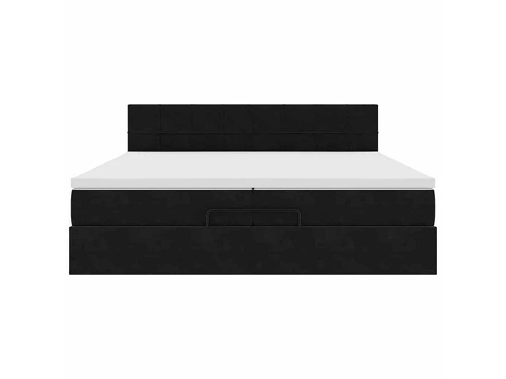 Ottoman bed met matras 200x200 cm fluweel zwart