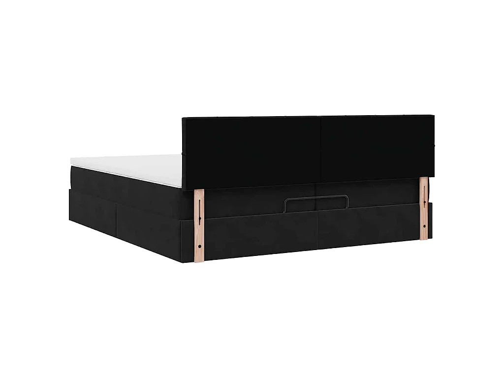 Ottoman bed met matras 200x200 cm fluweel zwart