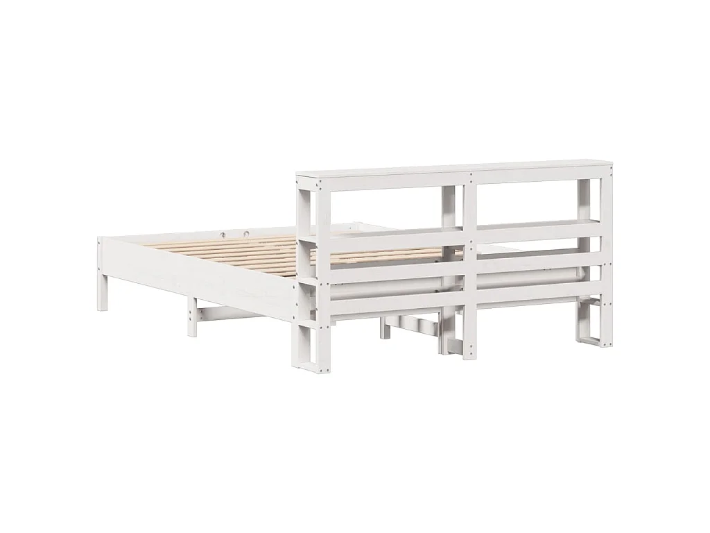 Letto senza Materasso Bianco 150x200 cm Legno Massello di Pino