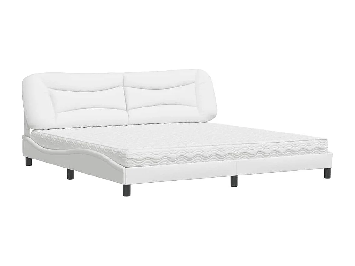 Bett mit Matratze "Hvar" Weiß 200x200 cm Kunstleder
