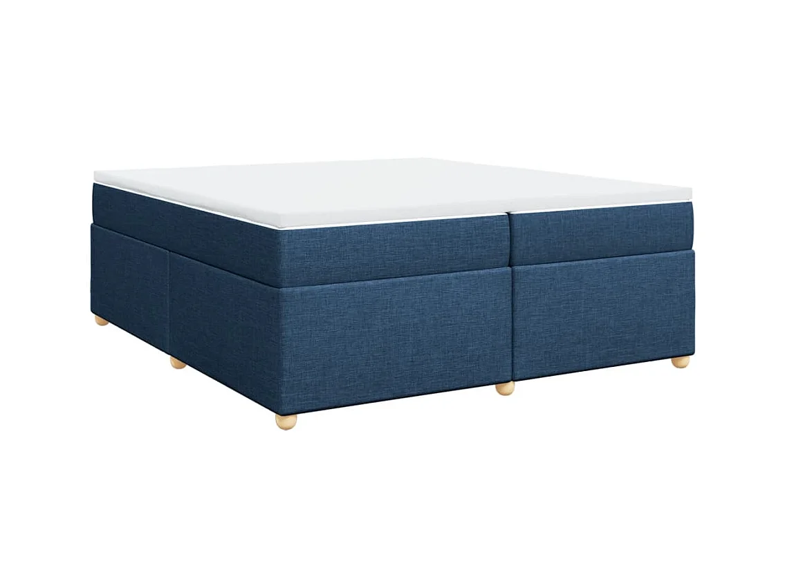 Boxspringbett mit Matratze Blau 200x200 cm Stoff