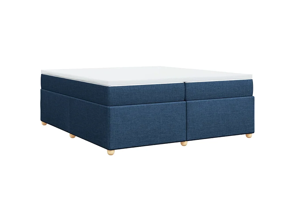 Boxspringbett mit Matratze Blau 200x200 cm Stoff