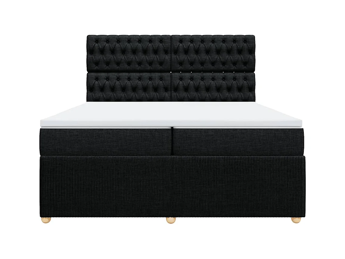 Boxspringbett mit Matratze Schwarz 200x200 cm Stoff