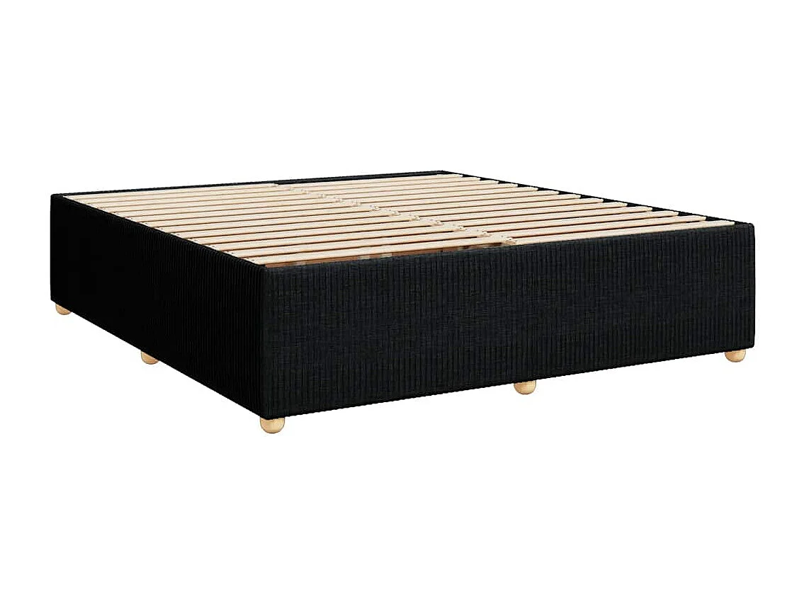 Boxspringbett mit Matratze Schwarz 200x200 cm Stoff