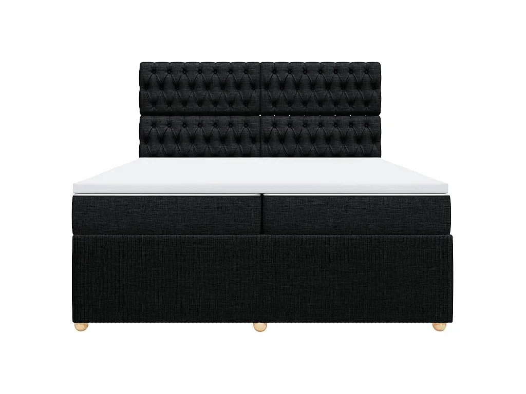 Boxspringbett mit Matratze Schwarz 200x200 cm Stoff