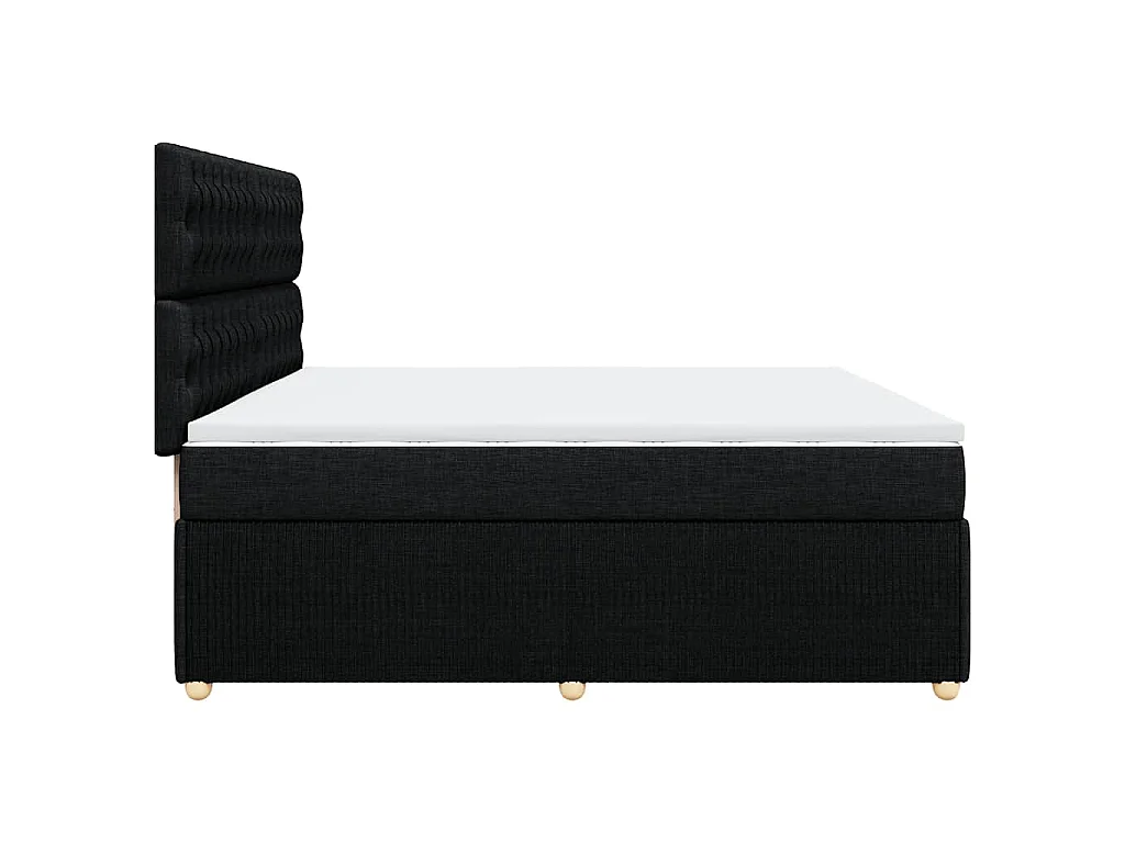 Boxspringbett mit Matratze Schwarz 200x200 cm Stoff