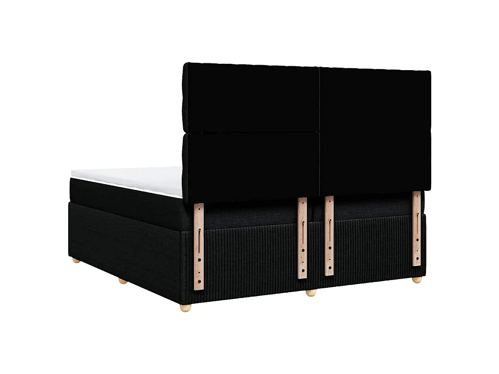 Boxspringbett mit Matratze Schwarz 200x200 cm Stoff