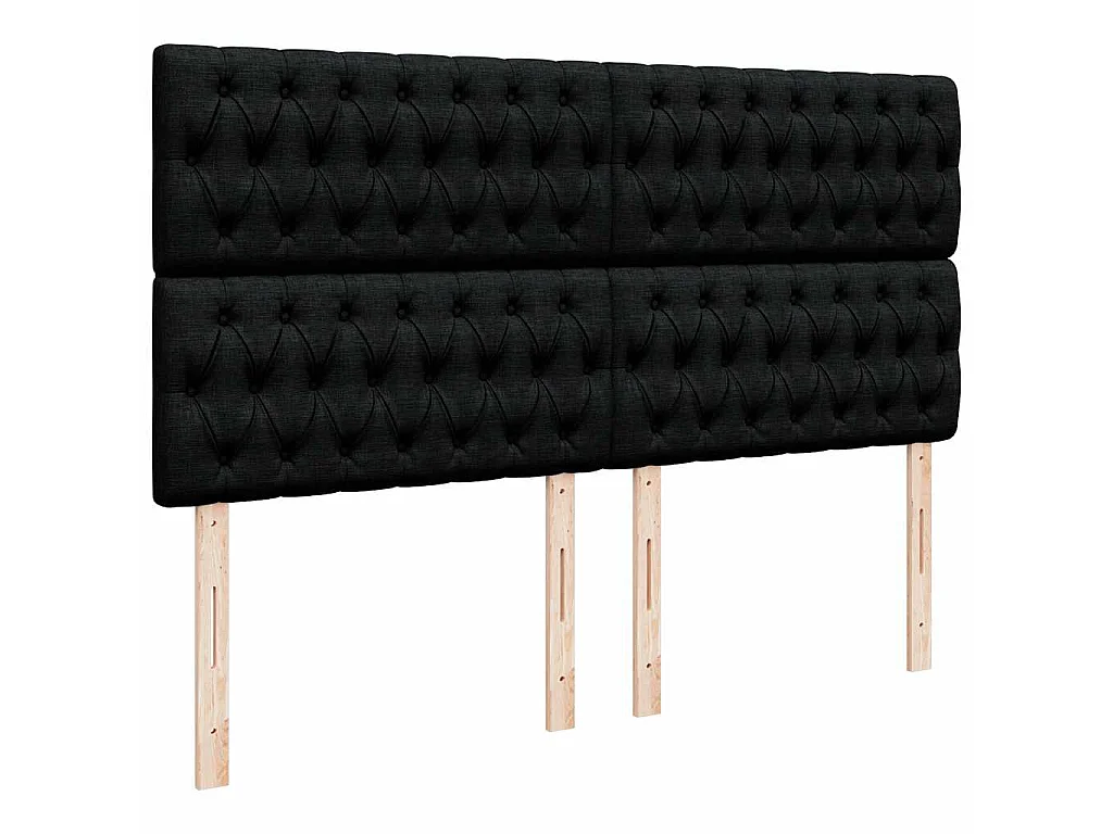Boxspringbett mit Matratze Schwarz 200x200 cm Stoff