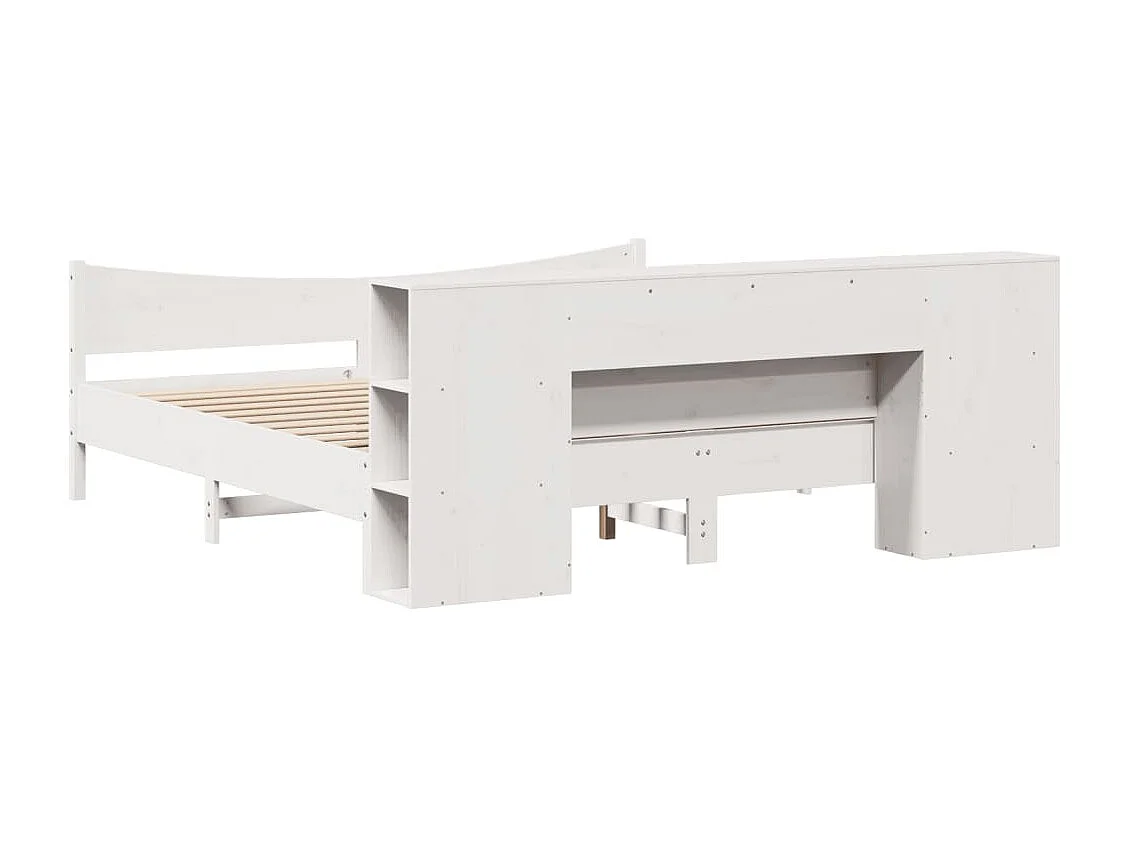 Cadre de lit sans matelas blanc 200x200 cm bois massif de pin