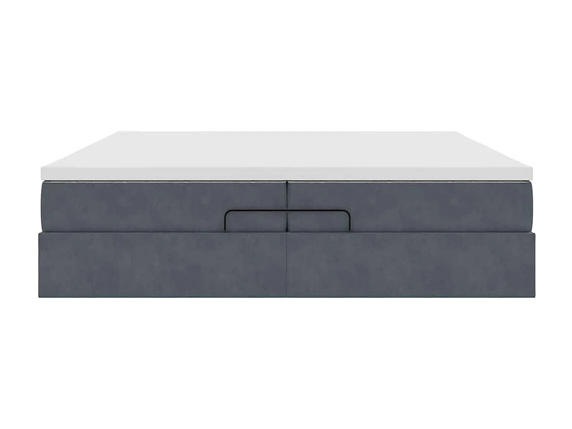 Ottoman-Bett mit Matratzen Dunkelgrau 200x200 cm Samt
