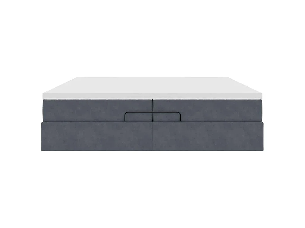 Ottoman-Bett mit Matratzen Dunkelgrau 200x200 cm Samt