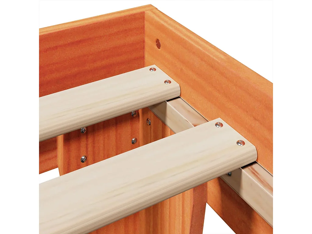 Cadre de lit sans matelas cire marron 200x200cm bois pin massif