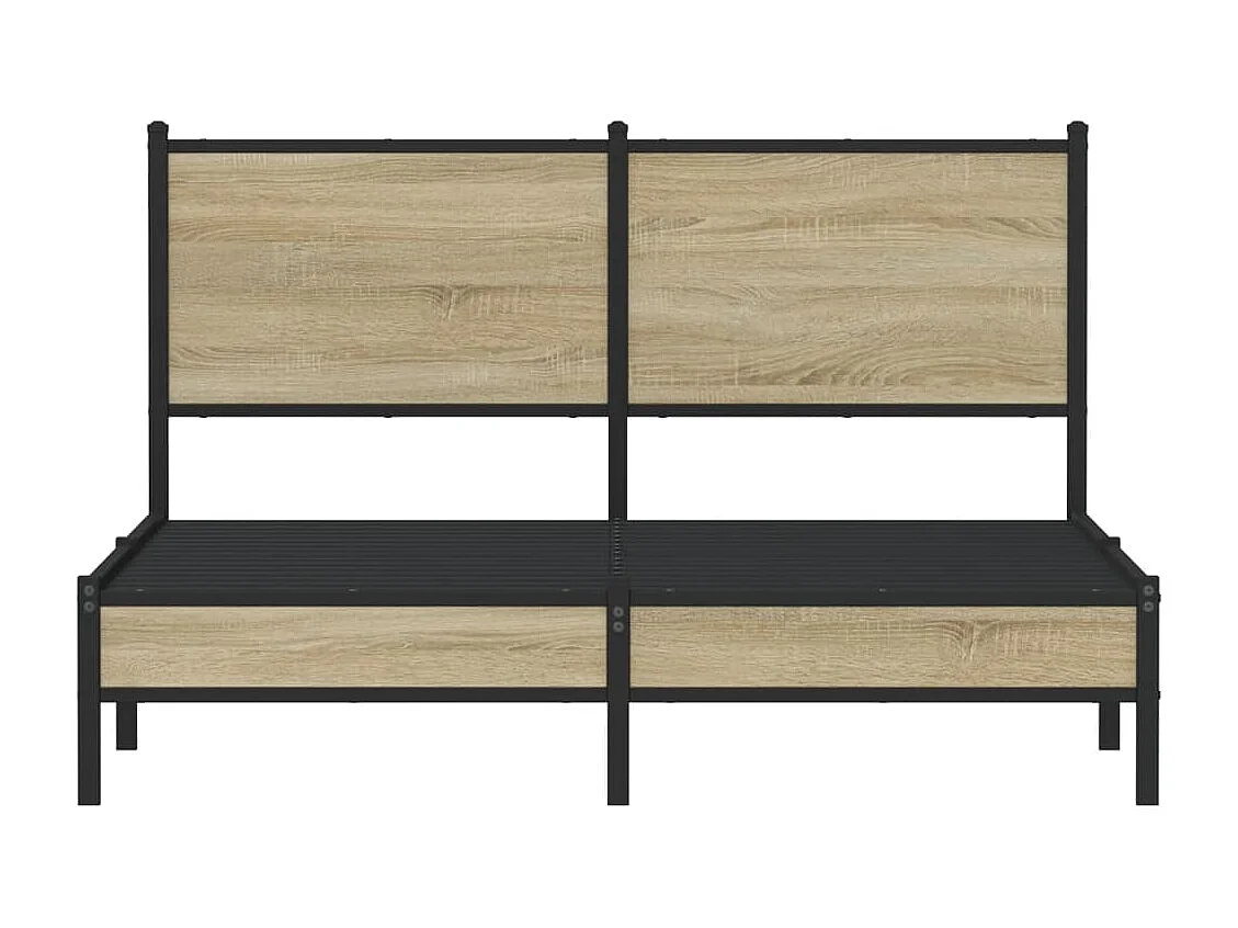 Estructura de cama sin colchón metal roble Sonoma 150x200 cm