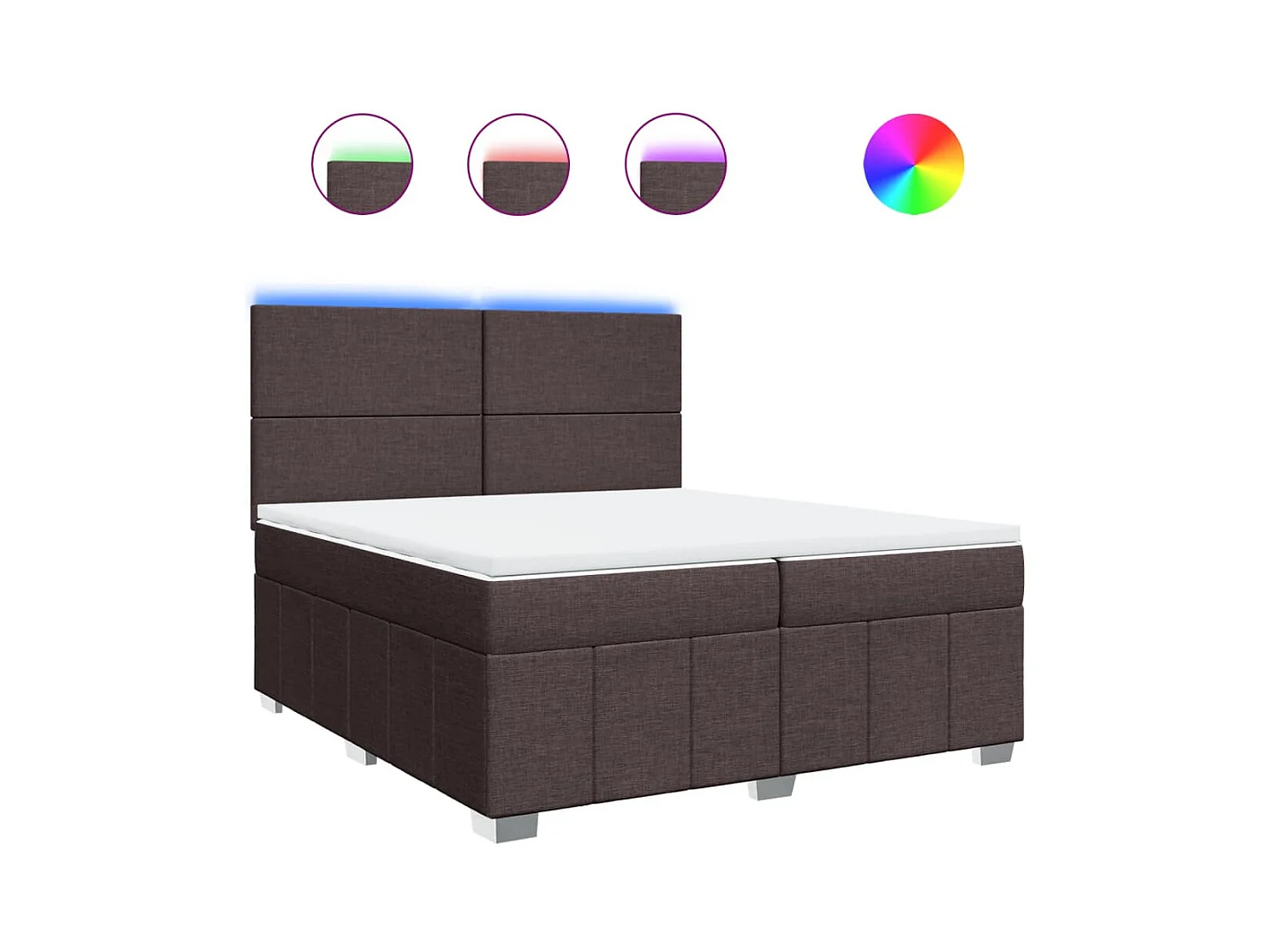 Sommier à lattes de lit avec matelas Marron foncé 200x200 cm