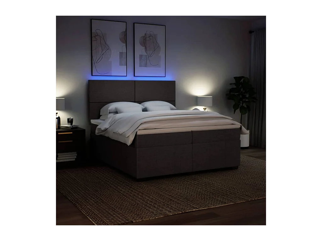 Sommier à lattes de lit avec matelas Marron foncé 200x200 cm