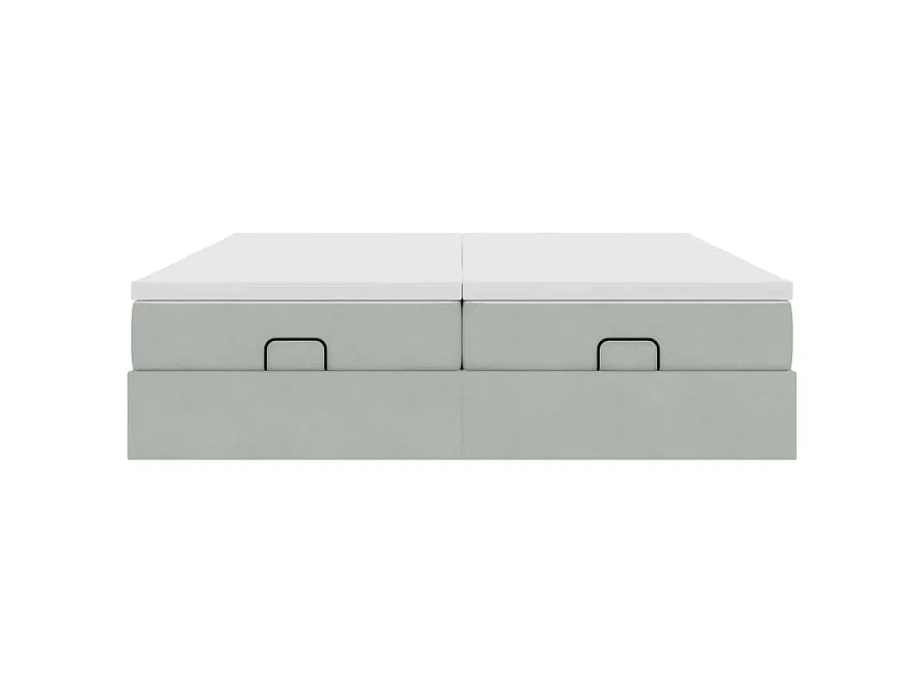 Ottoman-Bett mit Matratzen Hellgrau 200x200 cm Samt