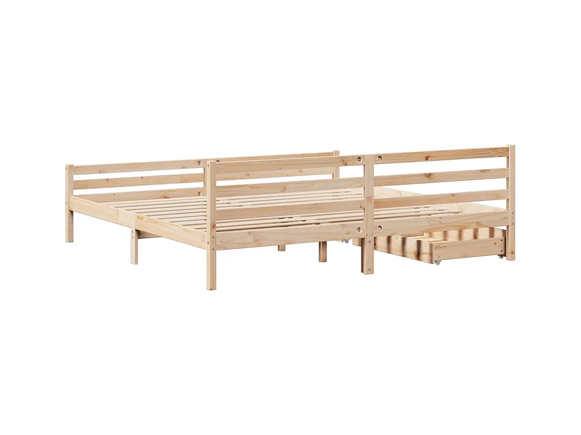 Cadre de lit sans matelas 200x200 cm bois massif de pin