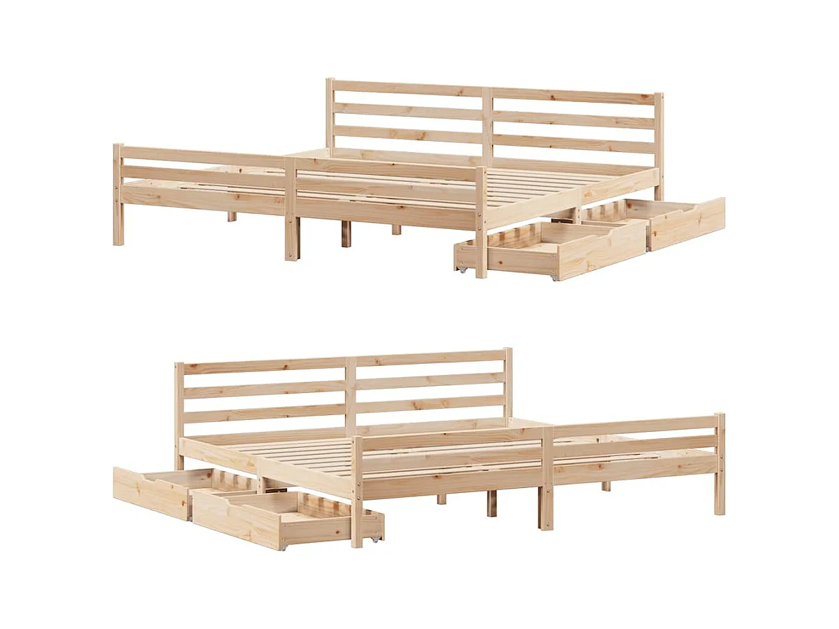 Cadre de lit sans matelas 200x200 cm bois massif de pin