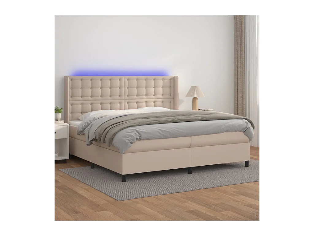 Sommier à lattes de lit matelas LED Cappuccino 200x200 cm
