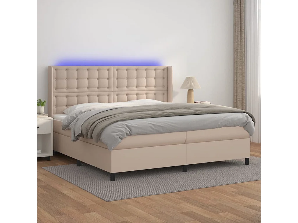Sommier à lattes de lit matelas LED Cappuccino 200x200 cm