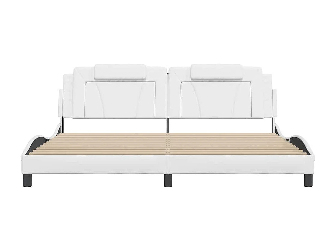 Bettgestell "Viana" ohne Matratze Weiß 200x200 cm Kunstleder