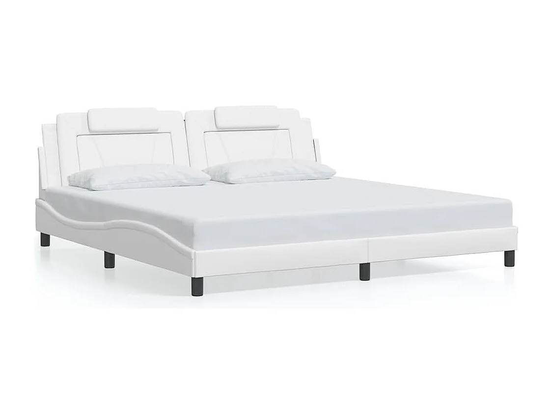 Giroletto Viana senza Materasso Bianco 200x200 cm in Similpelle